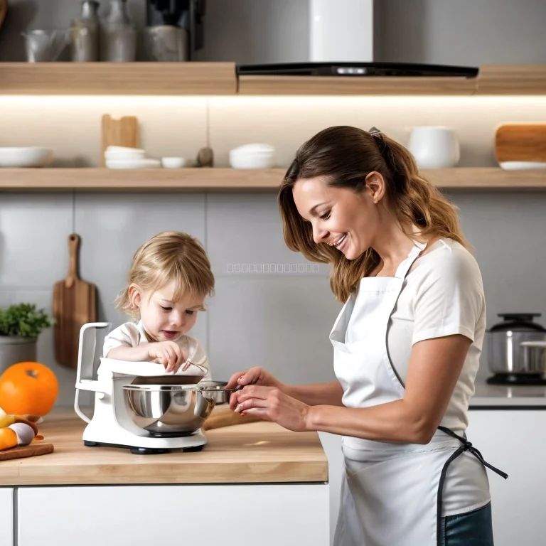 Smartes Küchenwerkzeug auf einem Tisch mit Zutaten